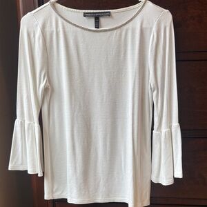 White House Black Market 3/4 flared/bell sleeves with gunmetal necklin design